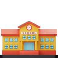 School Building 3D Icon transparent Background for free Download ...
