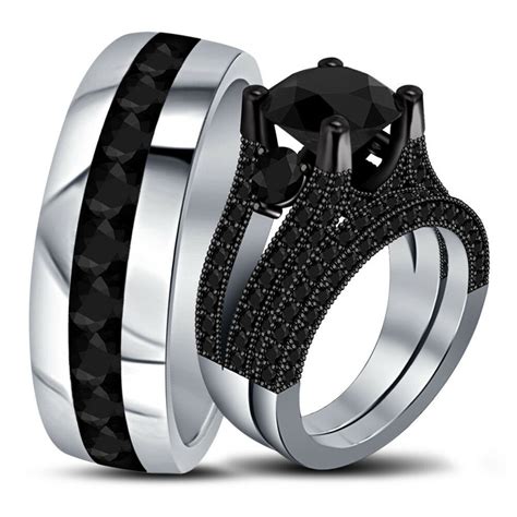 Black Gold Wedding Rings His And Hers - abc wedding