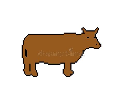 Cow Pixel Art. 8 Bit Farm Animal Stock Vector - Illustration of animal ...