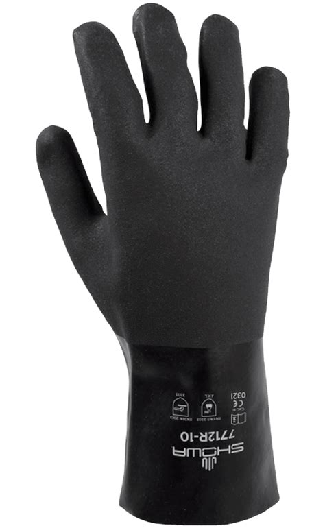 Showa® 7712R PVC Coated Cotton-Lined Textured Chemical Protection Gloves | Discounted 7712R ...