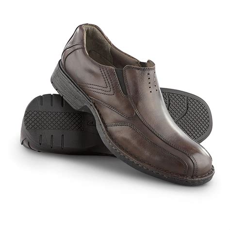 Men's Clarks® Octagon Slip - ons, Brown - 161962, Casual Shoes at ...