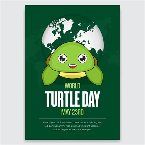 World Turtle Day May 23rd poster design with turtle and globe illustration 21980539 Vector Art ...