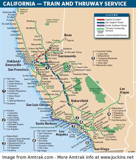 juckins.net - Amtrak Routes at a Glance