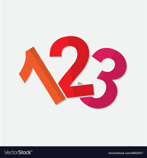 123 Royalty Free Vector Image - VectorStock