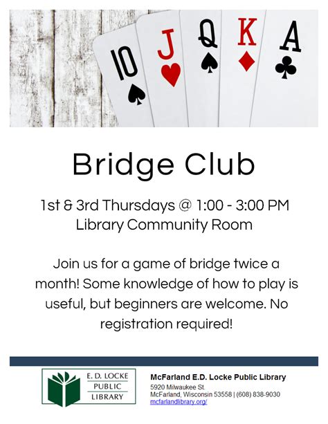 Bridge Club | E.D. Locke Public Library