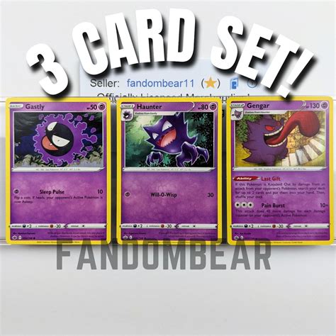 ?GENGAR EVOLUTION COLLECTION? Gastly Haunter (10 Card Ghost Pokemon Set ...