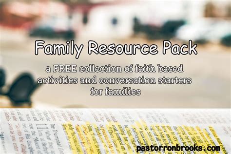 Family resource pack free faith based activities for families – Artofit