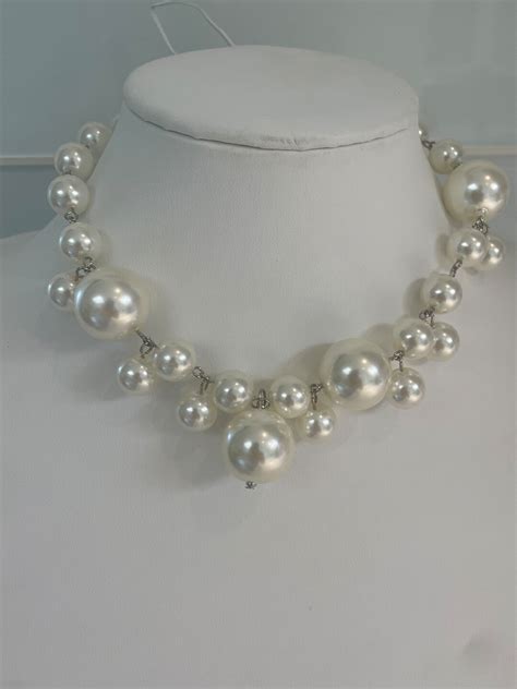 Princess Diana Costume Style Large Sized Pearl Choker - Etsy