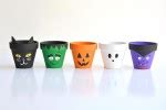 Halloween Clay Pots | How to Make Halloween Clay Pot Candy Jars