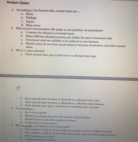 Solved Paul Chuchland, "Functionalism and Eliminative | Chegg.com