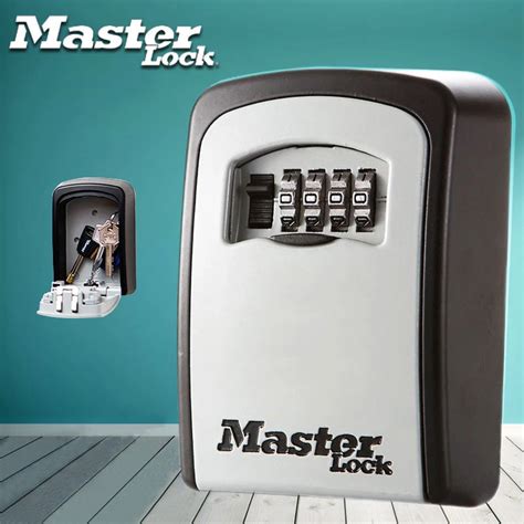 Master Lock Key Lock Box Wall Mounted Key Safe Box Weatherproof 4 Digit Combination Keys Storage ...