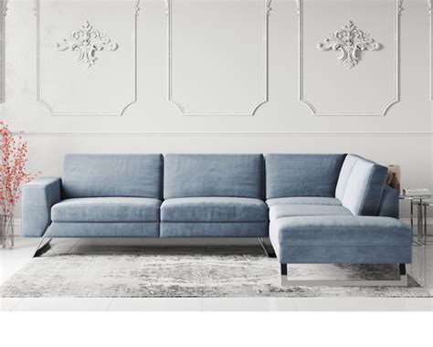 Buy Vivid Velvet Fabric Corner Sofa Online in London, UK | Denelli Italia