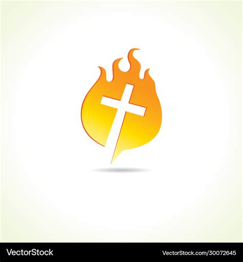 Cross on fire Royalty Free Vector Image - VectorStock