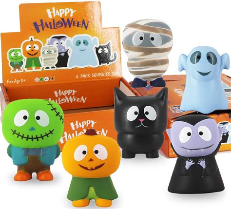 Gold Toy 6 Packs Halloween Squishies Toys Slow Rising: Gift Box Includes Spooky, Pumpkin, Zombie ...