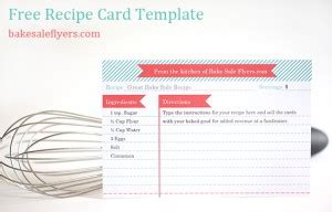 Recipe Card Template | Bake Sale Flyers – Free Flyer Designs