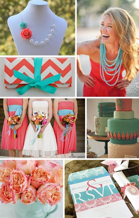 48 best Teal & Coral Wedding images on Pinterest | Wedding stuff, Color ...