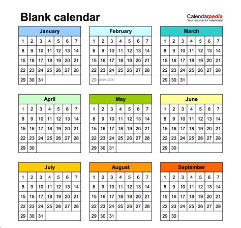 Printable Blank Calendar Templates - prntbl.concejomunicipaldechinu.gov.co