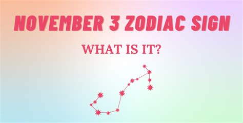 November 3 Zodiac Sign Explained | So Syncd