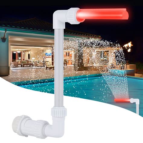 Buy Pool Water-Cooler Fountain w/ LED-Light Sprinkler-Head - Water Powered Pool Spa Waterfall ...
