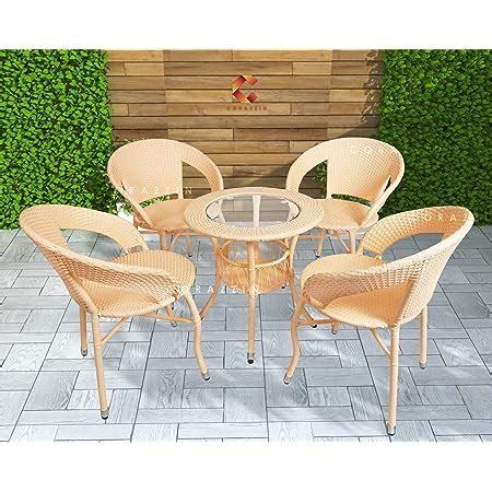 CORAZZIN Patio Seating Chair and Table Set of 5 Outdoor Furniture ...