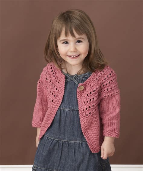 Free Knitting Patterns for Toddlers Eyelet Yoke Cardigan ⋆ Knitting Bee