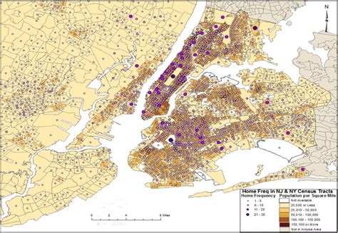 Population density and Transit App users' home locations in New York... | Download Scientific ...