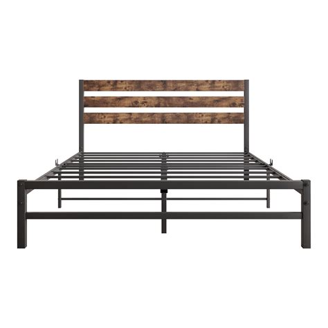 uhomepro Queen Size Metal Bed Frame, Modern Platform Bed Frame with Headboard, Heavy Duty ...