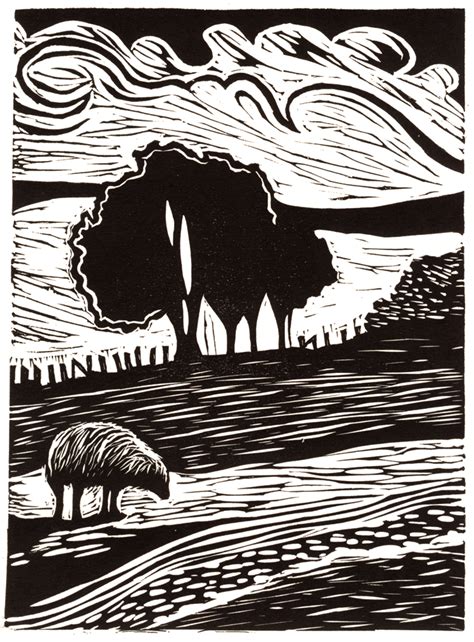 Welsh landscape relief print by Lorraine Tolmie. Linocut. www.lorrainetolmie.co.uk # ...