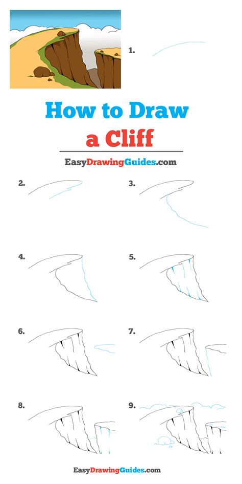 How to draw a cliff really easy drawing tutorial – Artofit