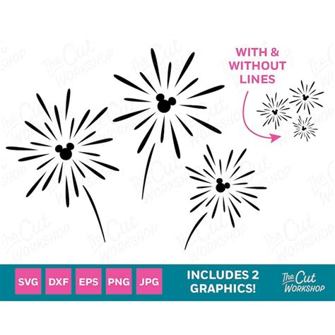 Fireworks Mouse Ears Disneyland Disneyworld | SVG Clipart Im - Inspire Uplift