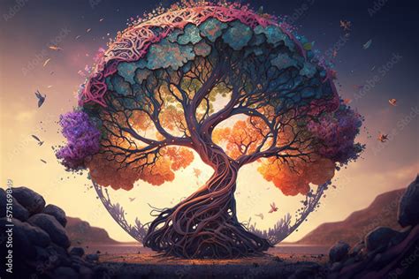 Yggdrasil Tree Stock Image for Fantasy, Mythical, and Spiritual ...