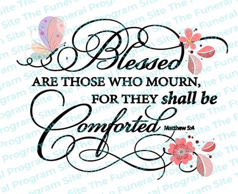 Blessed Are Those Who Mourn Funeral Bible Verses Word Art