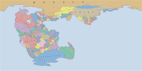 Interactive map of Pangea / Pangaea with borders and a 3D globe