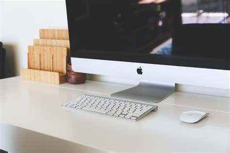 Free Images : desk, computer, apple, working, table, wood, keyboard, workspace, clean, shelf ...