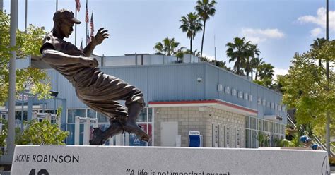 Jackie Robinson Statue Unveiled At Dodger Stadium