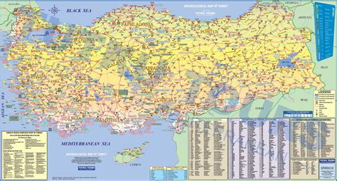 Turkey archaeological sites map - Archaeological sites in Turkey map (Western Asia - Asia)