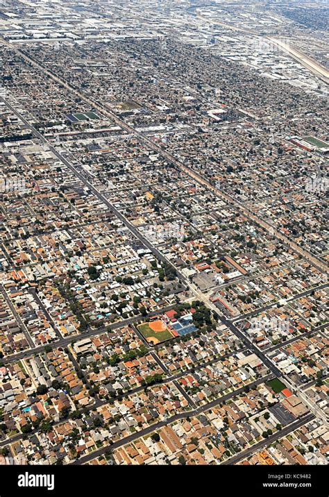 Los Angeles suburbs aerial view Stock Photo - Alamy