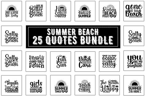 Summer Beach 25 Quotes Bundle Graphic by Tshirt_Bundle · Creative Fabrica