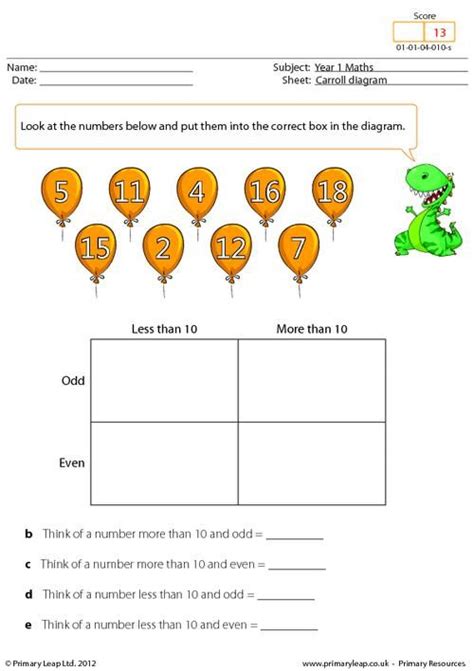 PrimaryLeap.co.uk - Data - Carroll diagram Worksheet | Maths Printable Worksheets - PrimaryLeap ...