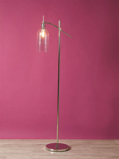 Lumisource Floor Lamps | 66in Seeded Glass Shade Task Lamp Nickel ...