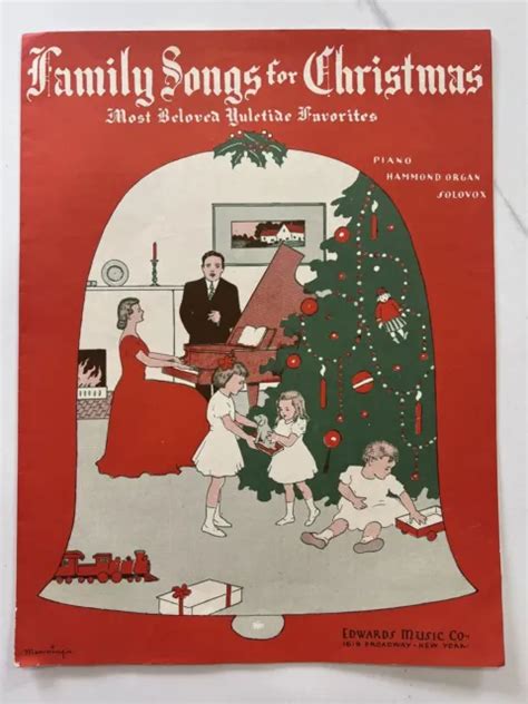 VINTAGE 1946 PIANO Sheet Music - Family Songs For Christmas Yuletide Favorites! $12.00 - PicClick