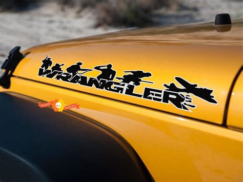 Pair of Wrangler Decal set Jeep stickers hood fender graphic TJ JK CJ ...