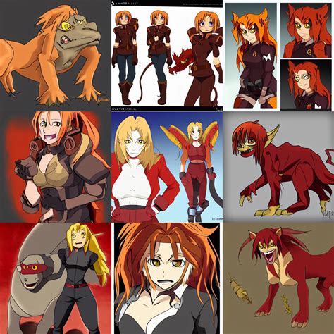 nina tucker as a chimera, fullmetal alchemist anime, | Stable Diffusion