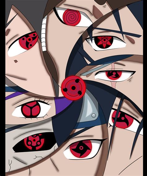 Sharingan collage Made by a good friend! Can you name it all? : r/Naruto