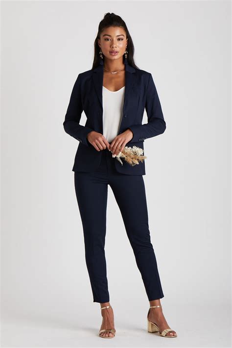 Women's Navy Blue Suit Pants by SuitShop – Birdy Grey