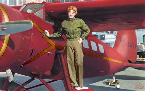 [COLORIZED] Amelia Earhart and her Lockheed Vega by SYNTH-GUY on DeviantArt