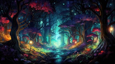 Premium AI Image | Spooky Forest Halloween Background Illustration