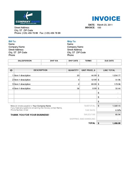 Roofing Invoice Template | Invoice Template Ideas