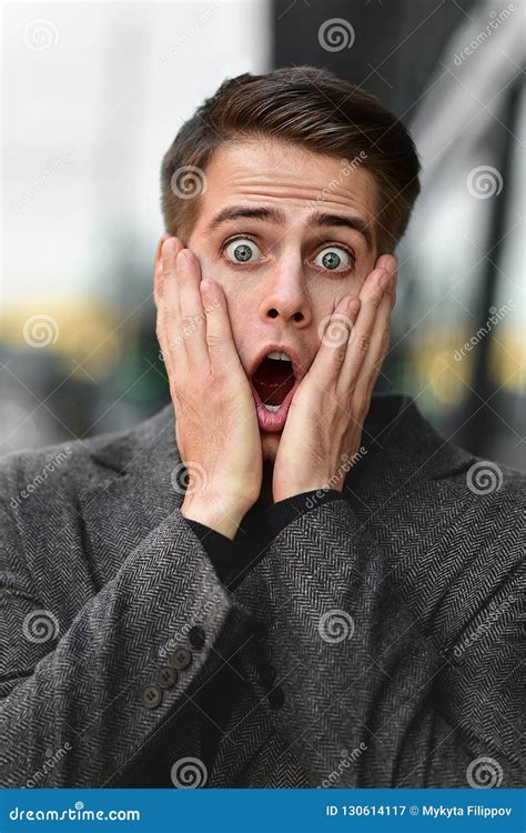 Funny Looking Face Expression Emotion Unexpected Reaction. Stock Image - Image of handsome ...