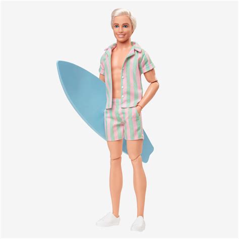 Ken Doll Wearing Pastel Striped Beach Matching Set – Barbie The Movie – Mattel Creations